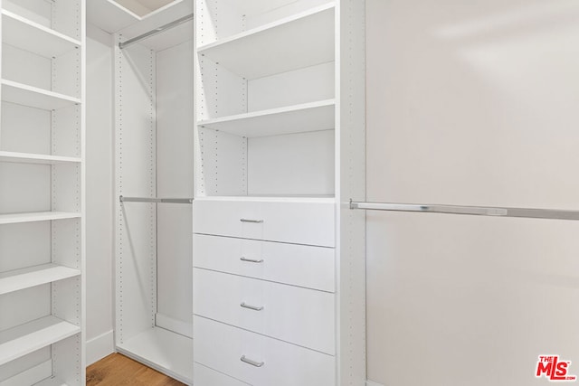 spacious closet with light wood-type flooring