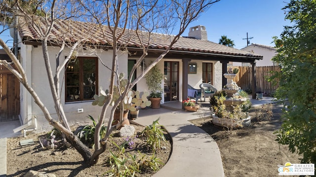 view of front of property with a patio