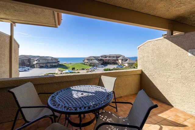 balcony with a water view