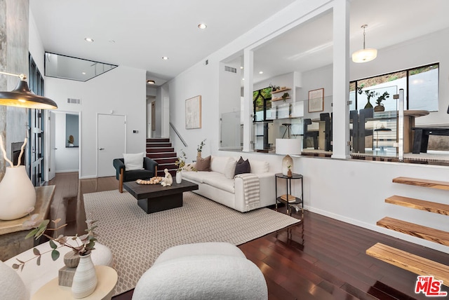 living room featuring hardwood / wood-style floors