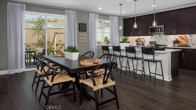 dining room featuring dark hardwood / wood-style floors