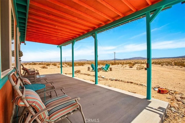 view of patio / terrace featuring a rural view