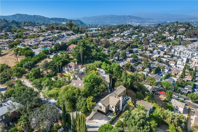 drone / aerial view with a mountain view