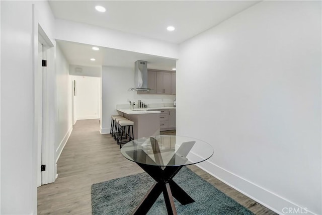 hallway featuring light hardwood / wood-style floors