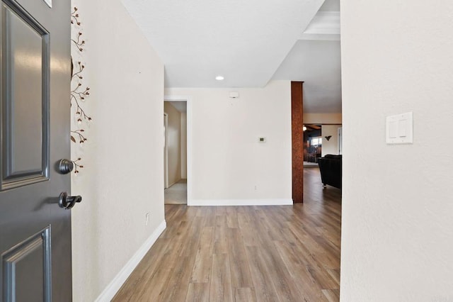 entrance foyer with light wood-type flooring