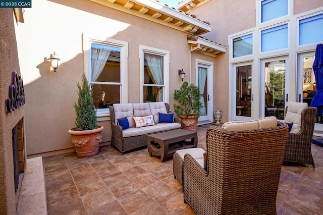 view of patio with outdoor lounge area