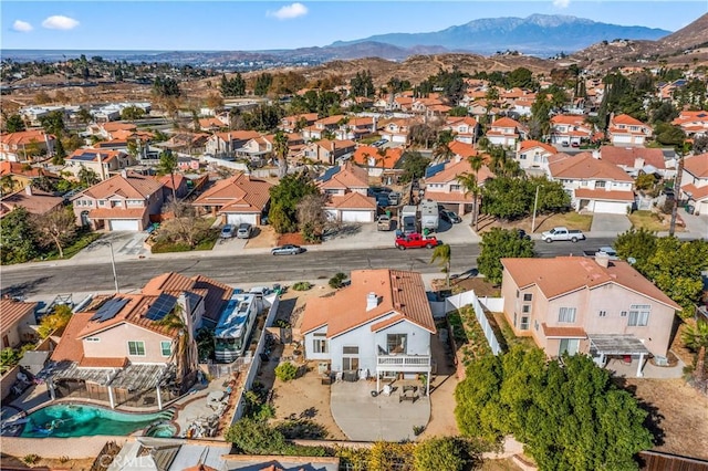 drone / aerial view with a mountain view