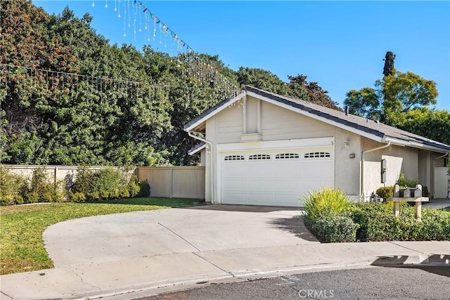 exterior space featuring a garage