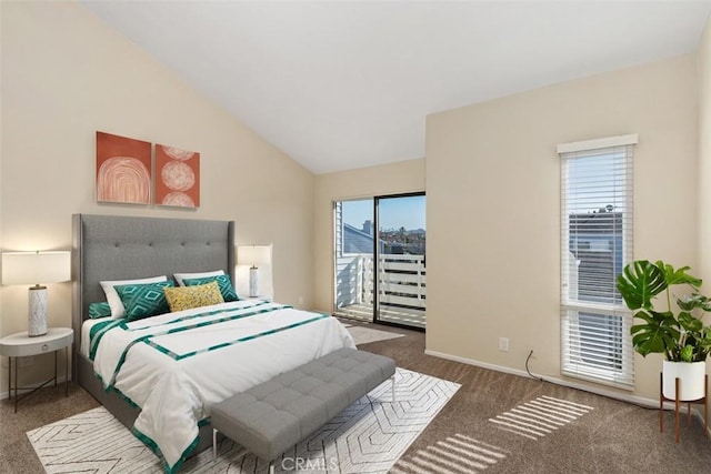 33611 Dana Vista Dr Unit 31, Dana Point, CA 92629 - bedroom featuring carpet floors, access to outside, and lofted ceiling