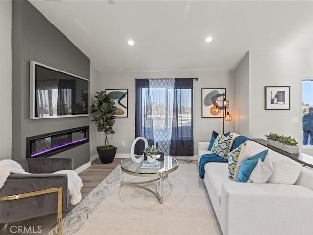 living room featuring light hardwood / wood-style floors