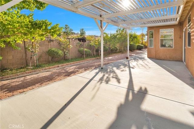 view of patio / terrace featuring a pergola