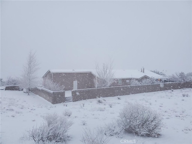 view of snowy exterior