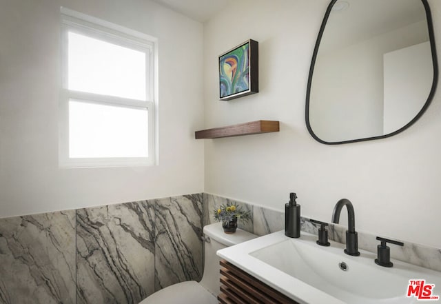 bathroom with toilet and vanity