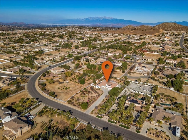 drone / aerial view with a mountain view