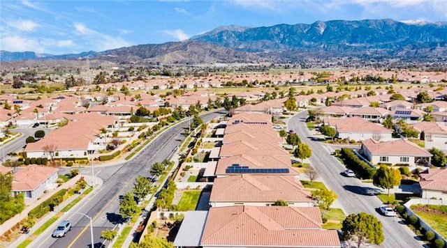 drone / aerial view with a mountain view