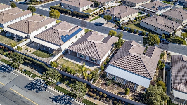 aerial view with a residential view