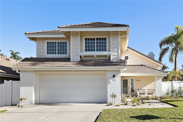 view of property with a garage