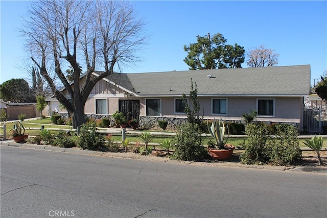 view of single story home