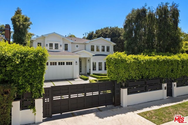 view of front facade with a garage