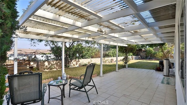 view of patio featuring a pergola