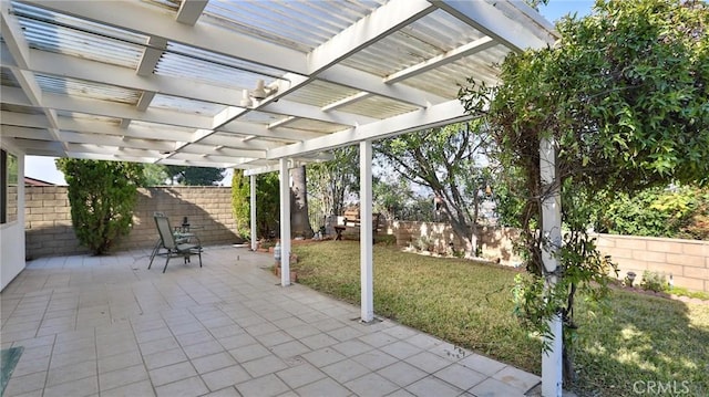 view of patio with a pergola