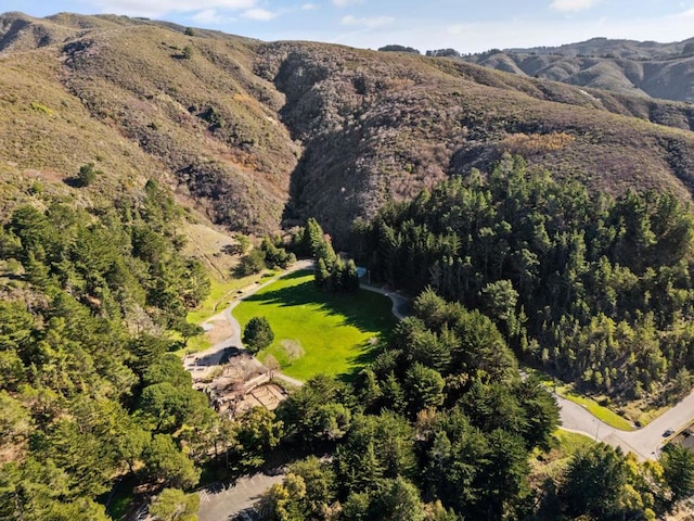 aerial view featuring a mountain view