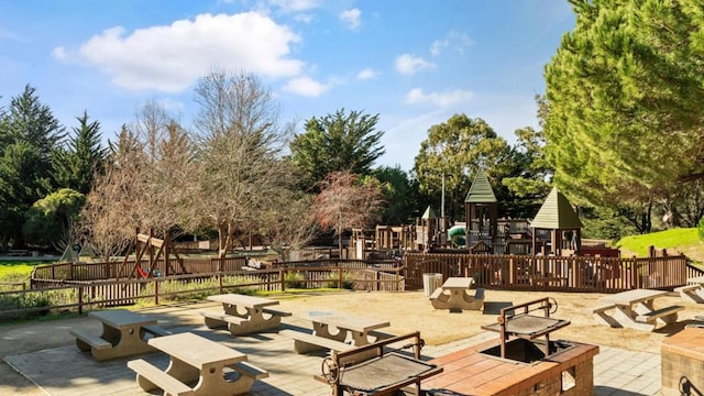 view of community with a playground