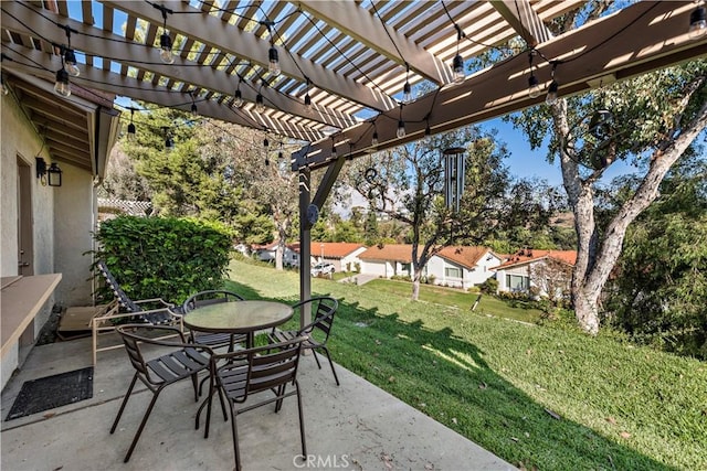 view of patio / terrace featuring a pergola