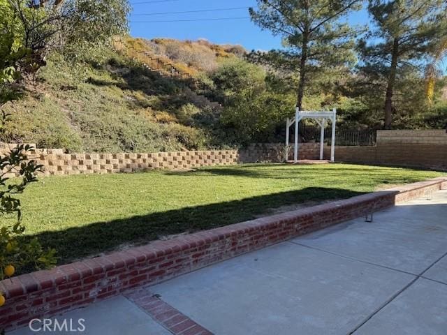 view of property's community featuring a patio area and a yard