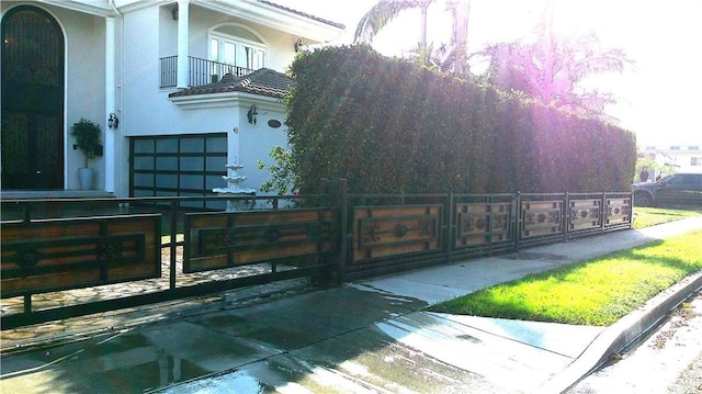 view of property exterior with a balcony