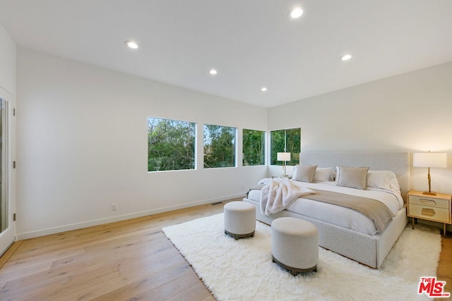 bedroom featuring light hardwood / wood-style floors