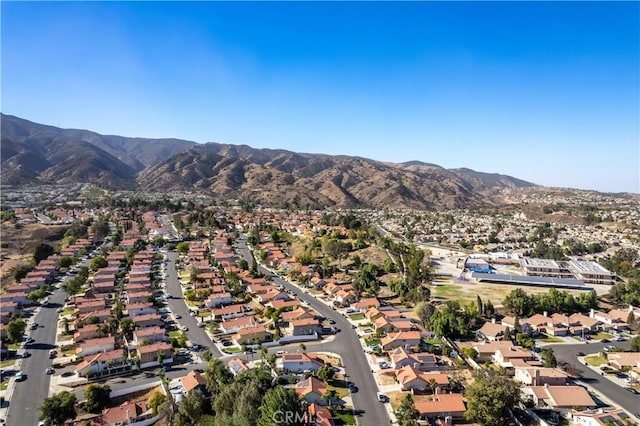 drone / aerial view with a mountain view