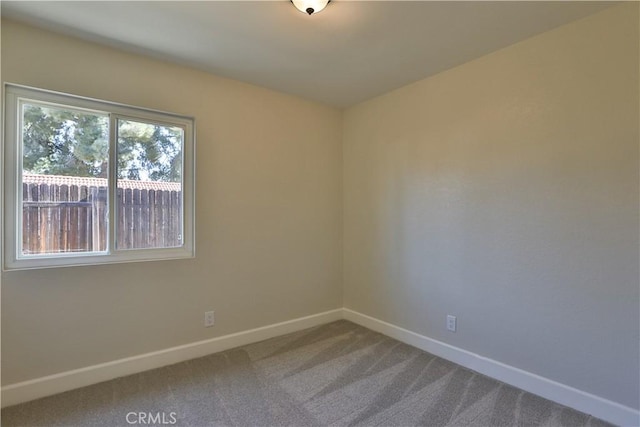 view of carpeted spare room