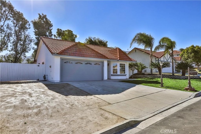 view of front of house with a garage