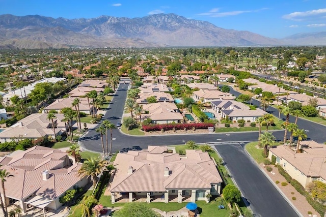 drone / aerial view with a mountain view