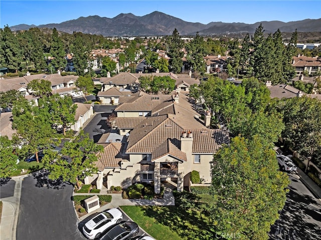 aerial view featuring a mountain view