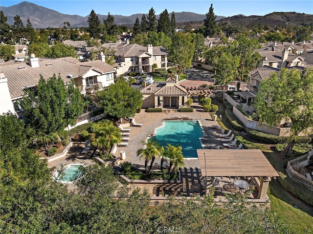 aerial view featuring a mountain view