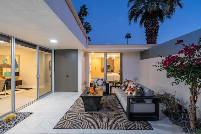 view of patio with an outdoor hangout area