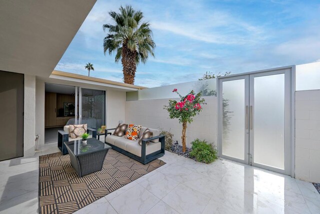 view of patio with an outdoor hangout area