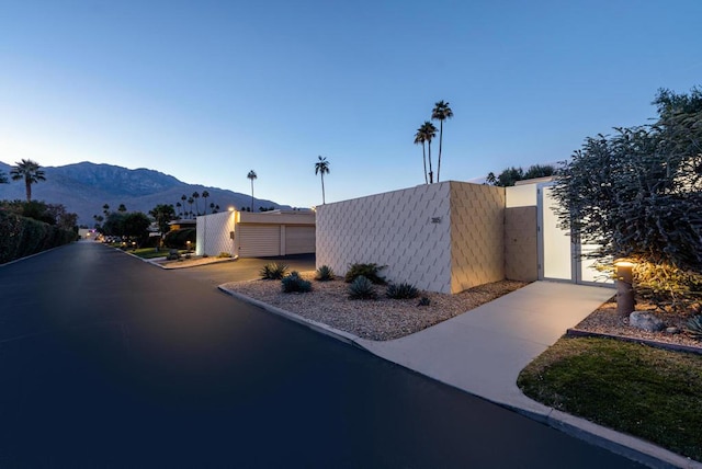 exterior space with a mountain view