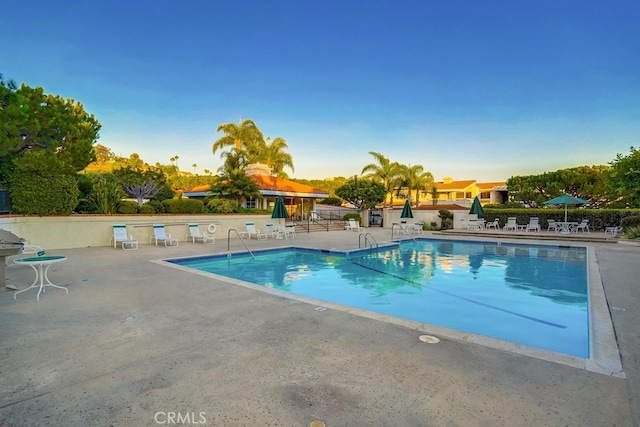 view of pool featuring a patio