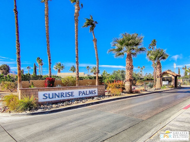 view of community sign