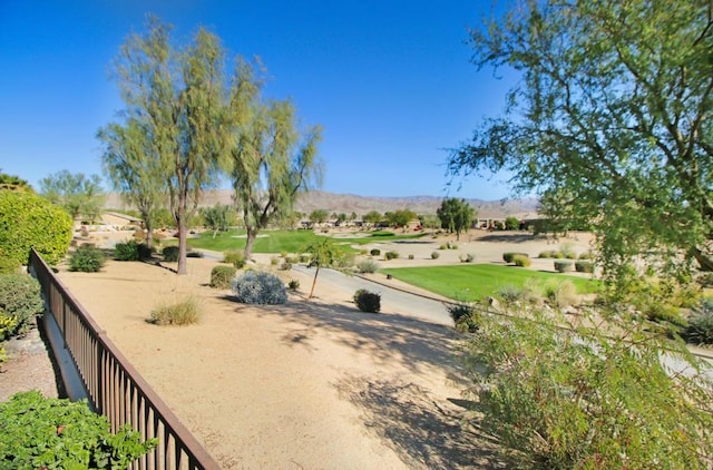 view of yard with a mountain view