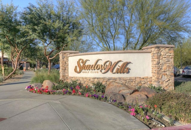 view of community sign