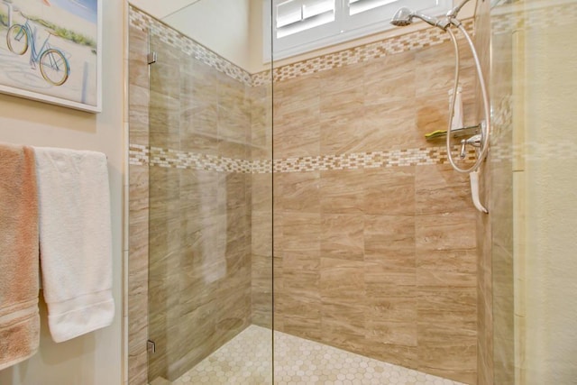 bathroom featuring walk in shower