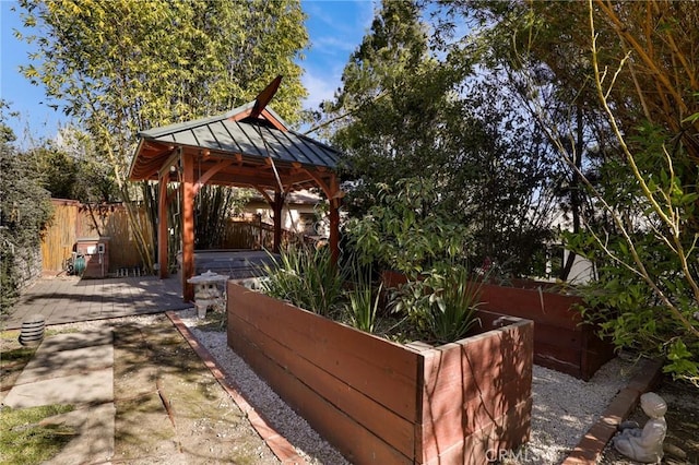 view of patio / terrace with a gazebo