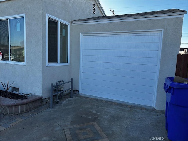 view of garage