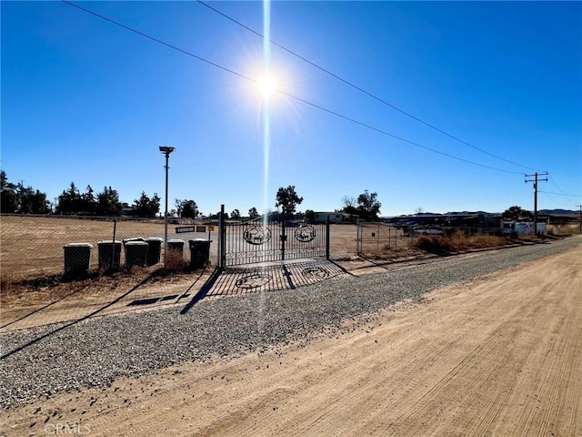 view of road with a rural view