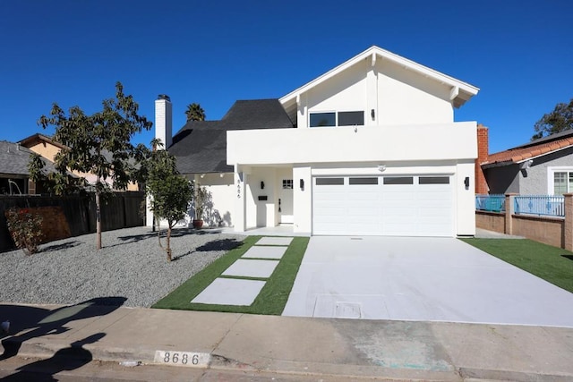 view of front of property featuring a garage