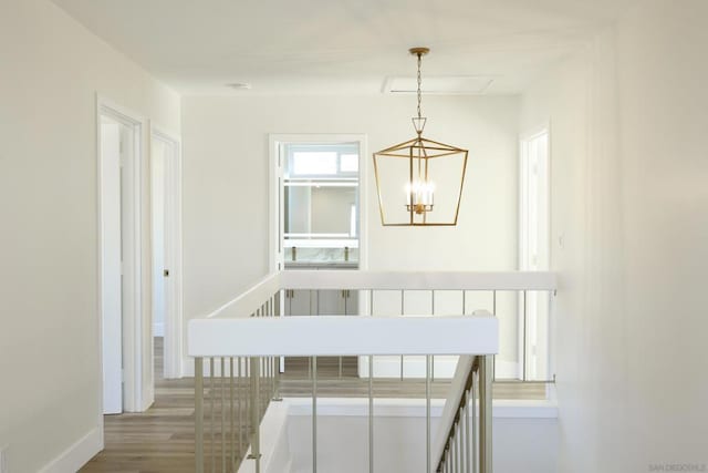 staircase featuring hardwood / wood-style flooring